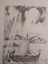 🌟 Exquisite Find! Original Hugo Steiner-Prag Lithograph "To Helen" (1943) 🌟