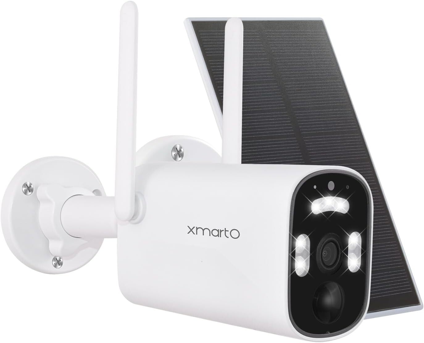 xmartO 4MP QHD Wire-Free Solar-Powered Home Security Camera + Solar Panel Set