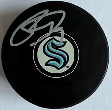 Ryan Donato Autographed Signed SEATTLE KRAKEN Hockey Puck Beckett BAS
