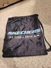 SKECHERS "We Make A Great Pair" 2 Handle Drawstring Blue Bag/Backpack 17" X 19.5