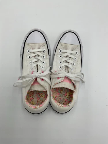 Sneakers basse Converse All Star bianche accento floreale donna taglia 10 usate