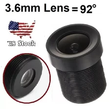 3.6mm CCTV Camera Lens 1080p F2.0 FPV Security Camera Lens for IP Camera Black