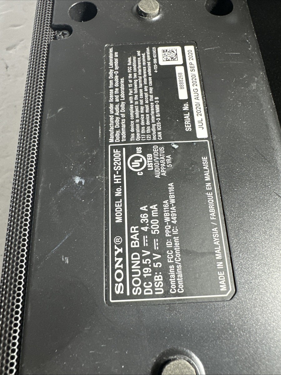 SONY Sound Bar HT-S200F（2021年製） Sony HT-S200F 2.1 Channel Compact Soundbar System for sale online