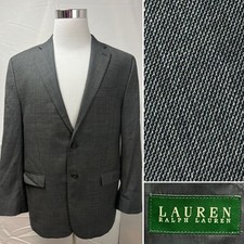 Ralph Lauren Men's 42R Gray 2-Button Wool Blazer Suit Jacket Sport Coat