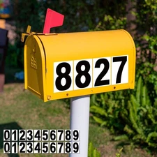 Black Vinyl Numbers Stickers – 2 Sets 5 inch - Premium Decal with White Backg...