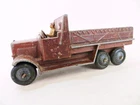 DINKY 25s '6 WHEELED COVERED WAGON'. BROWN.. VINTAGE. PRE-WAR SMOOTH HUBS
