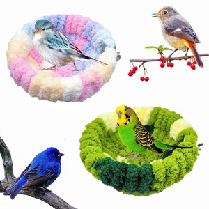 2 Pack Warm Bird Nest Bed for Cage Plush Hanging Parrot Bed Bird Snuggle Hut ...