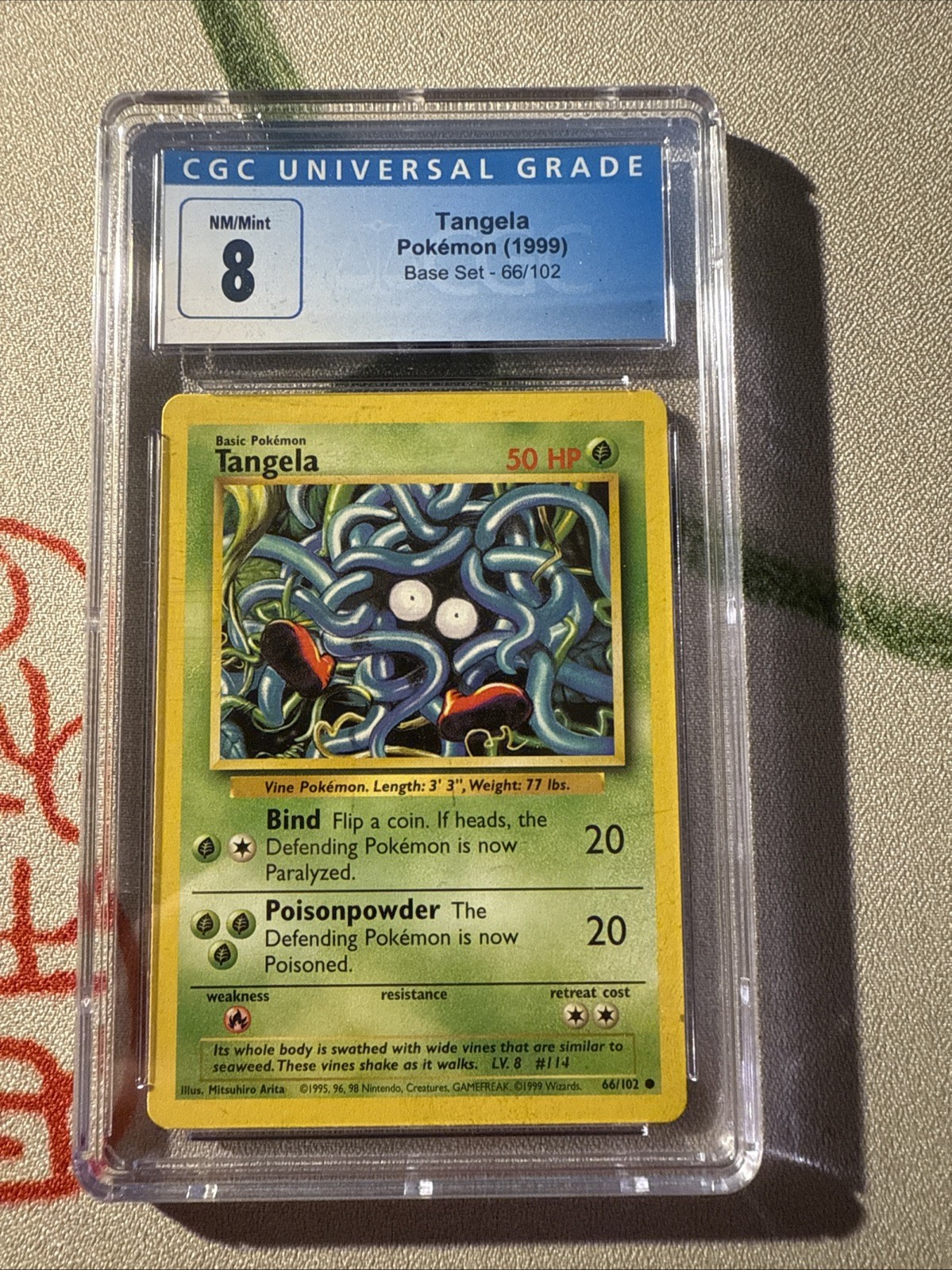1999 Pokemon Base Set Unlimited #66 Tangela CGC 8