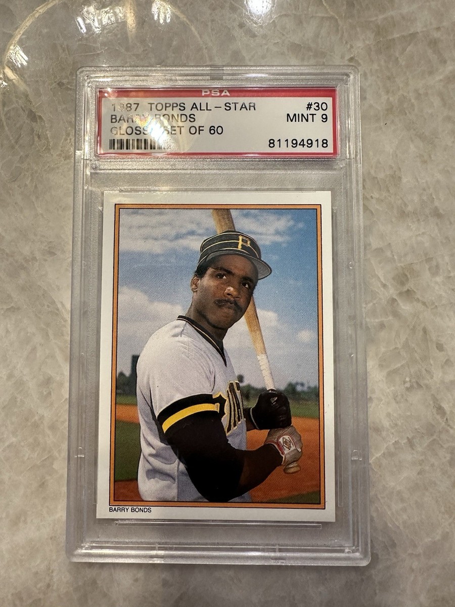 バリーボンズ　topps野球カード　レア　キラ 1987 Topps All-Star Glossy #30 Barry Bonds RC Rookie PSA 9 MINT