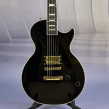 LP Customized Electric Guitar One Piece Pickup Black Guitar Christmas Gift