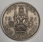 Photo of a 1951 George VI Shilling from an eBay listing that sold on Jul 3, 2026