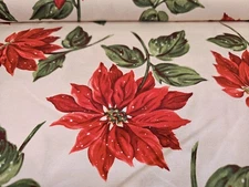 Poinsettia In Snow  Christmas Cotton Fabric Michael Miller By The Yard 