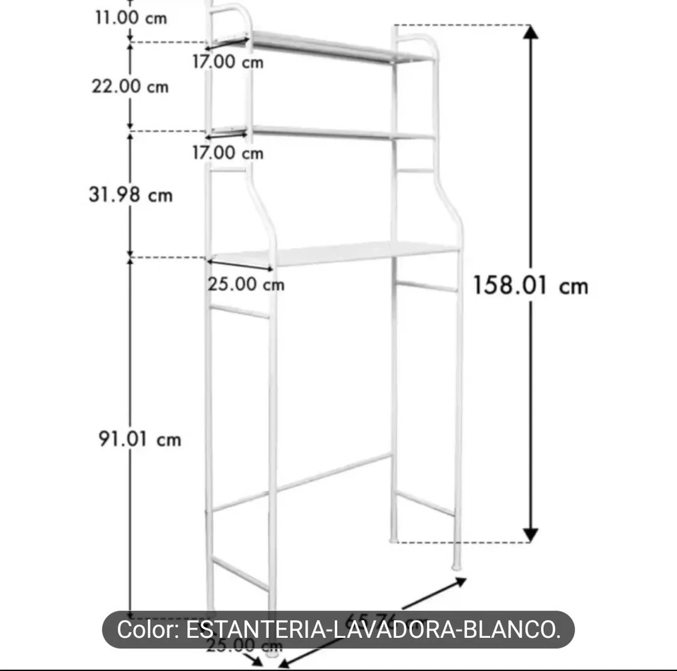Estanteria Lavadora Blanca -3 nivele - Imagen 4 de 4