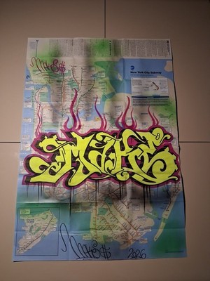 MTA Subway Graffiti Map - 23 x 34 Inches   Blacklight Reflective Art - MAKE$
