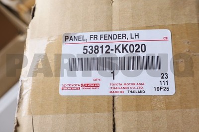 53812KK020 Genuine Toyota PANEL FR FENDER LH 53812-KK020 | eBay