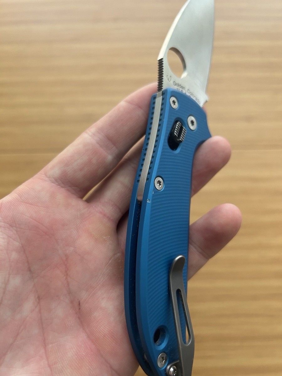 MANICO♥ Spyderco CUSTOMIZED Manix 2 - AWT Blue Alum - Satin CTS 204P w