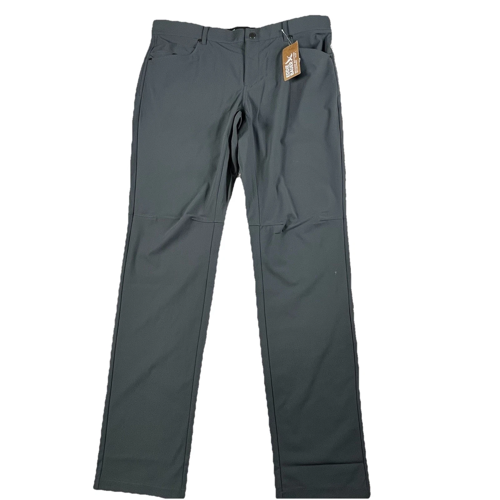 Eddie Bauer The Switch Pants Mens 38x34 Gray 5-Pocket Stretch Performance NEW
