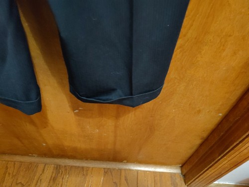 Pantalones de vestir negros Geoffrey Beene pierna recta frente plano para hombre talla 38x33 - Imagen 15 de 16