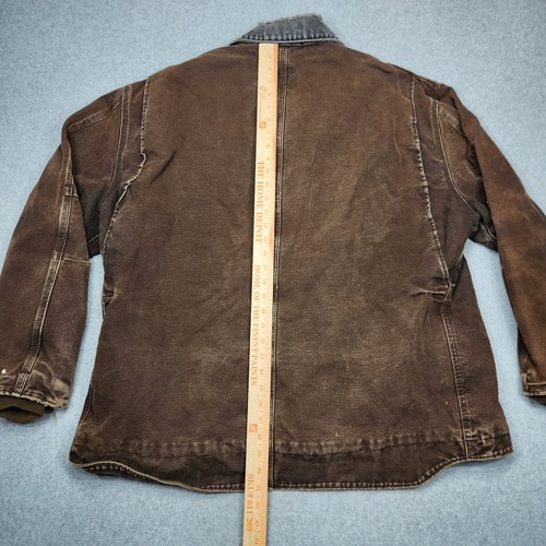 Vintage Carhartt Jacke 2XL braun C61 DKB Sherpa gefüttert Ridge Workwear distressed - Bild 10 von 13