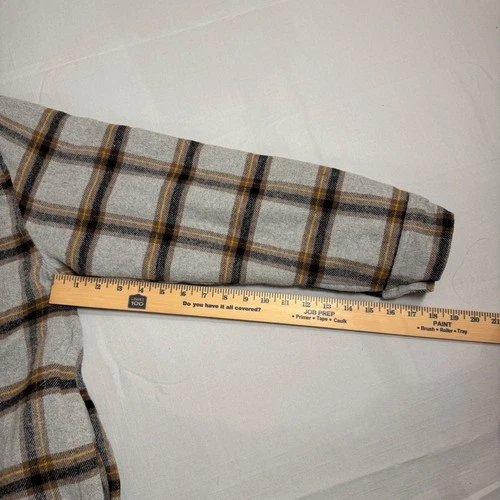 Simply Southern Shirt Jacket Mens M Gray Plaid Sherpa Lined Flannel Button Up image 4