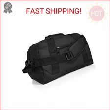Dalix 14" Small Duffle Bag Two Toned Gym Travel Bag in Black