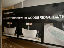 NEW WOODBRIDGE Freestanding Floor Mount Tub Filler Faucet Brushed Nickel
