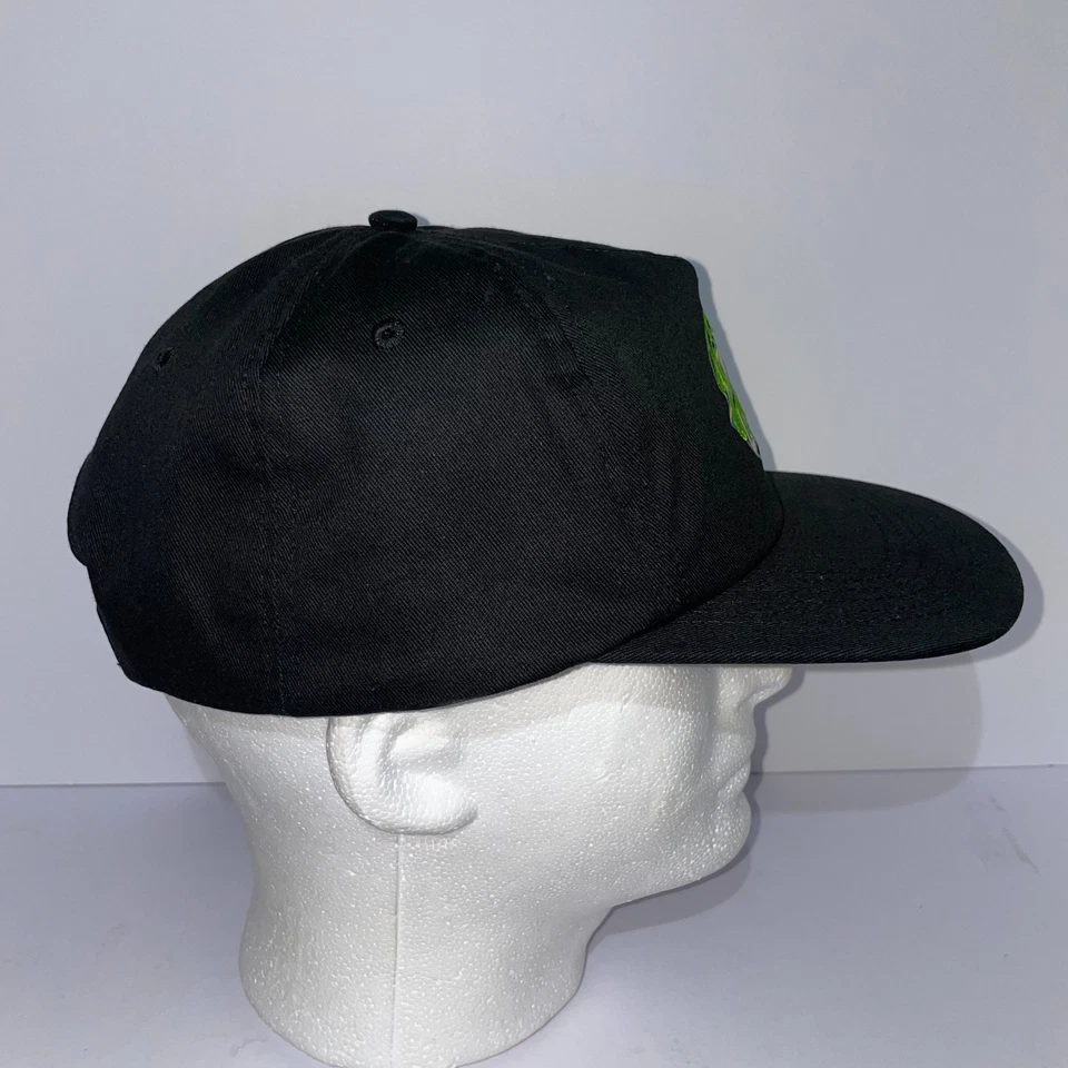 Santa Cruz Neon Green Seaweed Snapback Cap Black Cotton Flatbill - Image 4 of 4