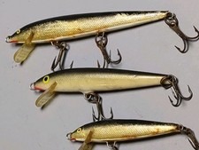 Vintage Rapala Finland Floating Lures Silver Back Lot of 3