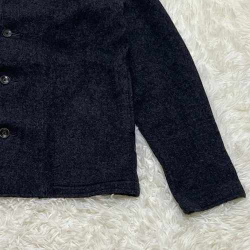 45rpm Charcoal Wool Mock Neck Collarless Jacket Embroidered Japan Size 3 image 6