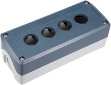 Push Button Switch Control Station Box 22mm 4 Button Hole Waterproof Gray White