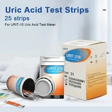 URIT-10 Uric Acid Test Strips Sure Pack Of 25 Uric Acid Blood Test Home Kit