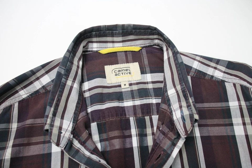 CAMEL ACTIVE Shirt Men's MEDIUM Casual Button Down Neck Pocket Plaid - Image 4 of 4