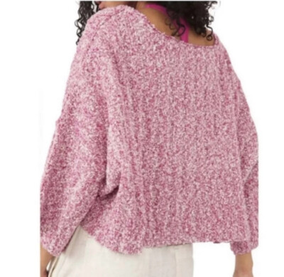 Free People Good Day Pullover Y2K sweater rose pink women size S A003009