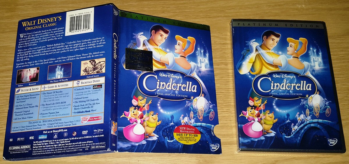 Disney - s925　DVD Walt Disney Cinderella Platinum/Special Edition DVD NEW