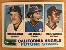 1982 Topps Angels Future Stars Tom Brunansky Luis Sanchez Daryl Sconiers #653