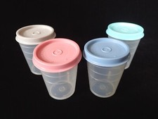 Vintage Tupperware 2 oz. Mini / Midget containers 101 with Lids. Set of 4