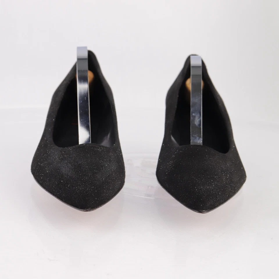 Sesto Meucci Mujer Binny Pump Talla 7 Negro Gamuza Brillo Punta Gatito Tacón Foto 3 de 4