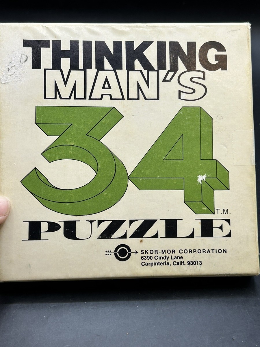 VINTAGE SKOR MOR THINKING MAN'S 34 PUZZLE SOLITAIRE GAME
