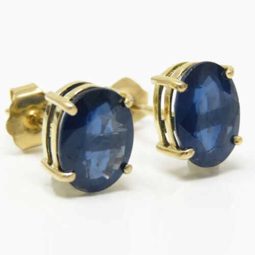 NYJEWEL 14k Yellow Gold 2.5ctw Natural Sapphire Stud Earrings - Picture 1 of 3