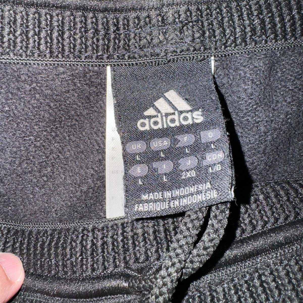 Adidas Men's Track Pants Large L Black Terry | eBay