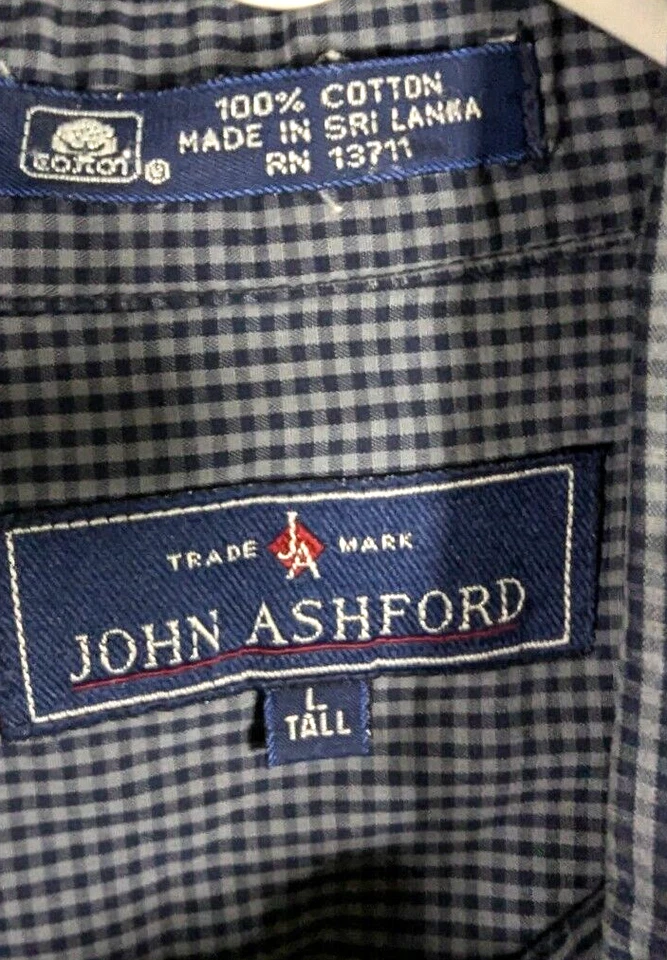 John Ashford Hombre L Cuadros Vestido Camisa Usado Foto 3 de 4