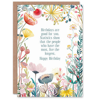 Grußkarte Happy Flowers Most Birthday Statistik lustig Geburtstag
