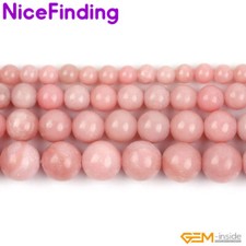 Natural Genuine Pink Opal Round Loose Gemstone Beads Jewelry Making Strand 15"