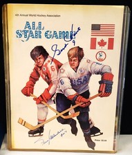 4th WHA  ALL STAR Game Program Signed GORDIE HOWE- Frank Mahovlich