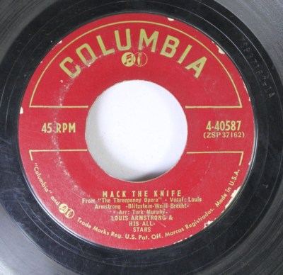 Jazz 45 Louis Armstrong & His All-Stars - Mack The Knife / Back O' Town Blues On