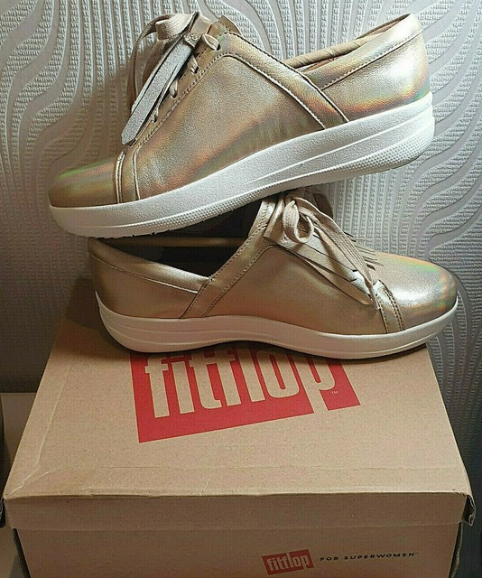 fitflop gold trainers