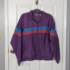 Vintage 80s U.S.A. Olympic Zip-Up Track Jacket Purple Windbreaker Size Large