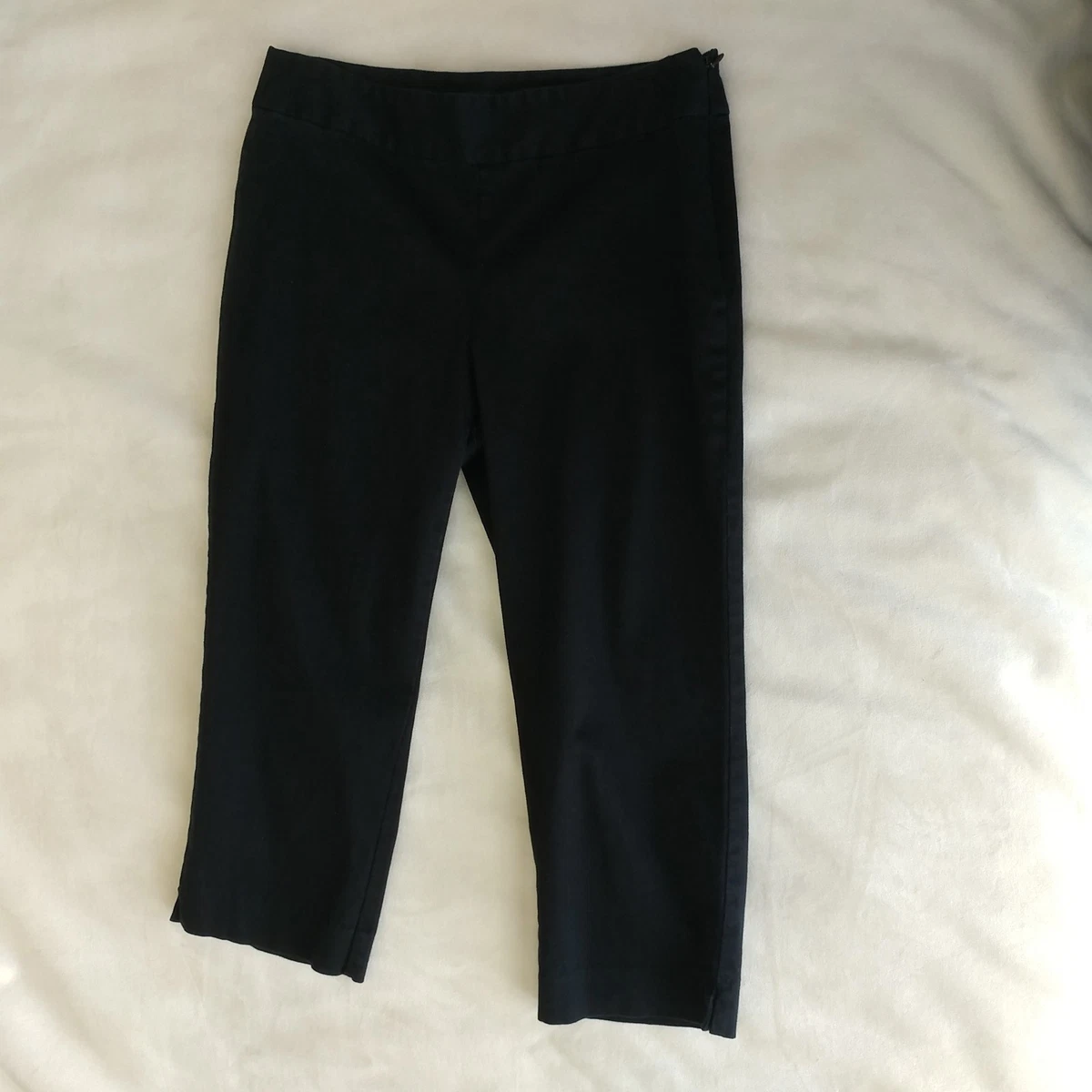 Lands' End Black Capri Cropped Pants Trousers Fit 2 Size 4 Career