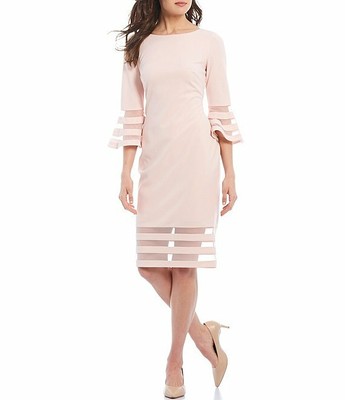 calvin klein petal sleeve sheath dress