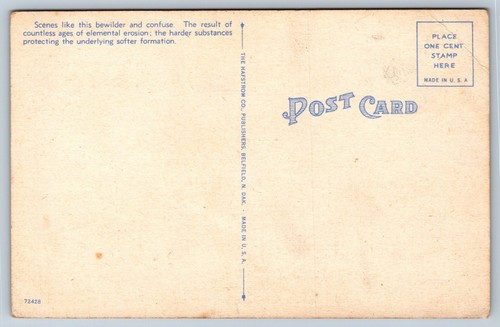 Unusual and Weird Montana Badlands Scene Postcard - Picture 2 of 2